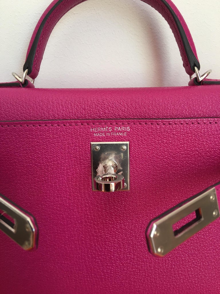 Hermes Rose Pourpre 20cm Mini Kelly Bag at 1stDibs | hermes kelly rose ...