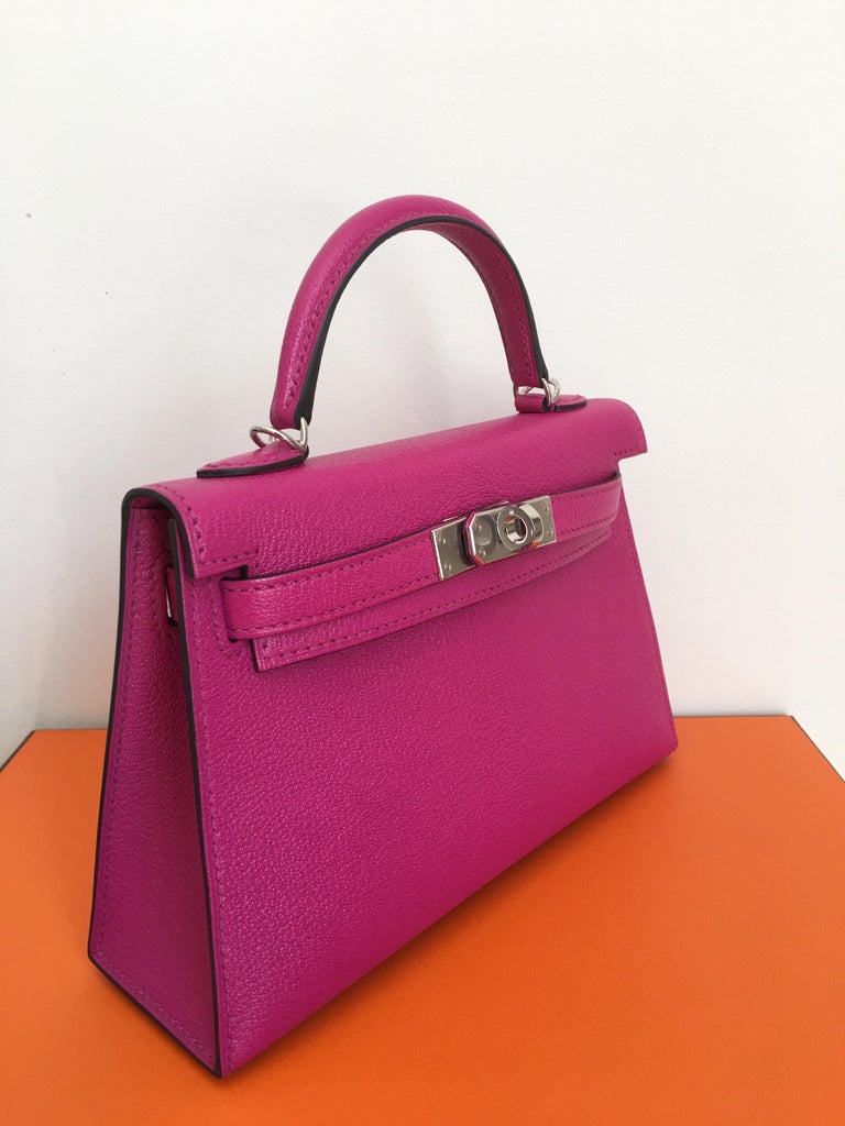 pink hermes mini kelly