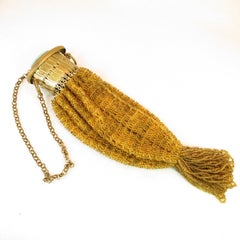 Victorian Hand-Beaded Reticule Evening Bag 1870s