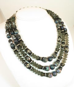 Hobe Mid-Century Iridescent Black Crystal Parure 1950s