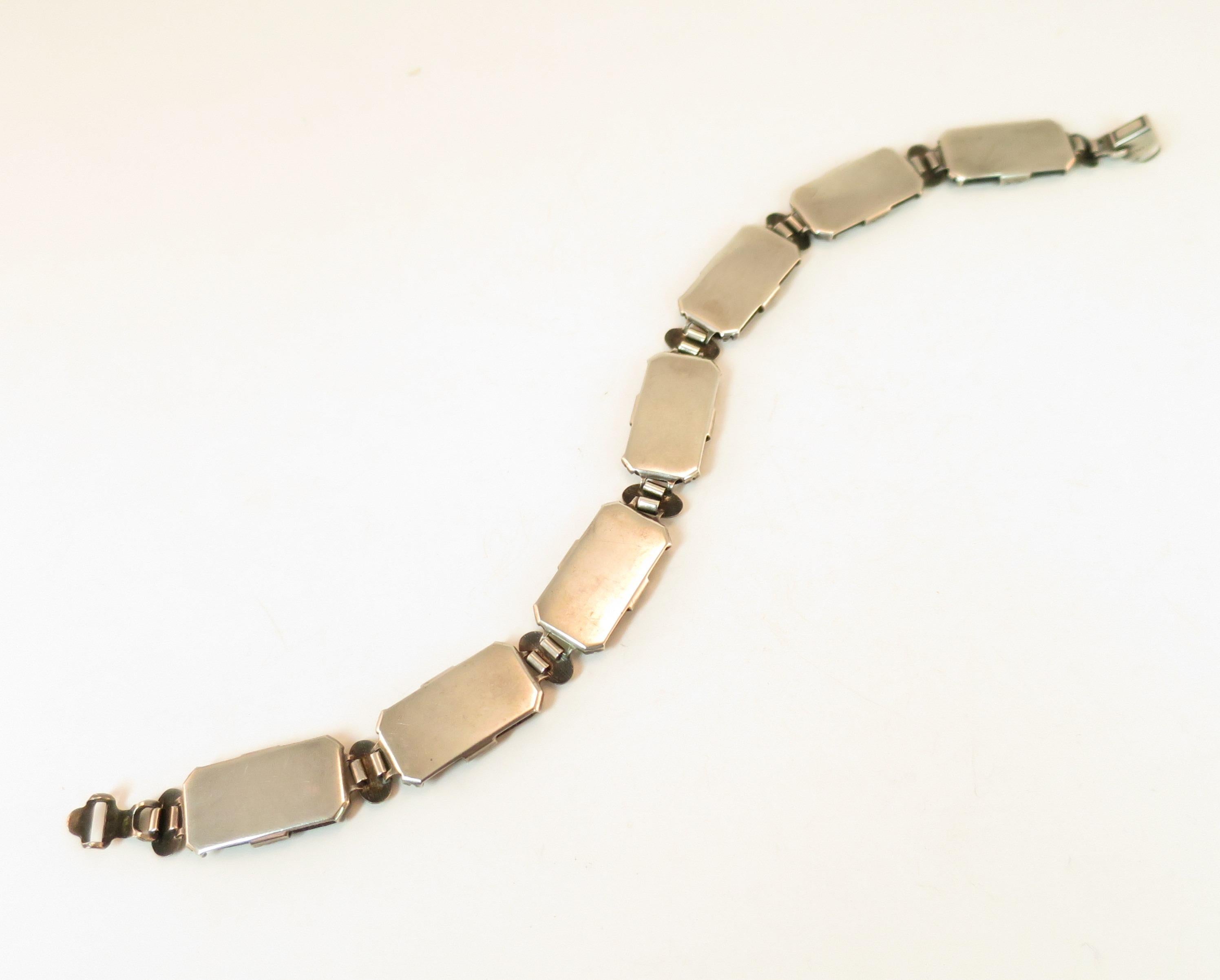 Victorian Sterling Foiled Lava Glass Bracelet 1870s im Angebot 5