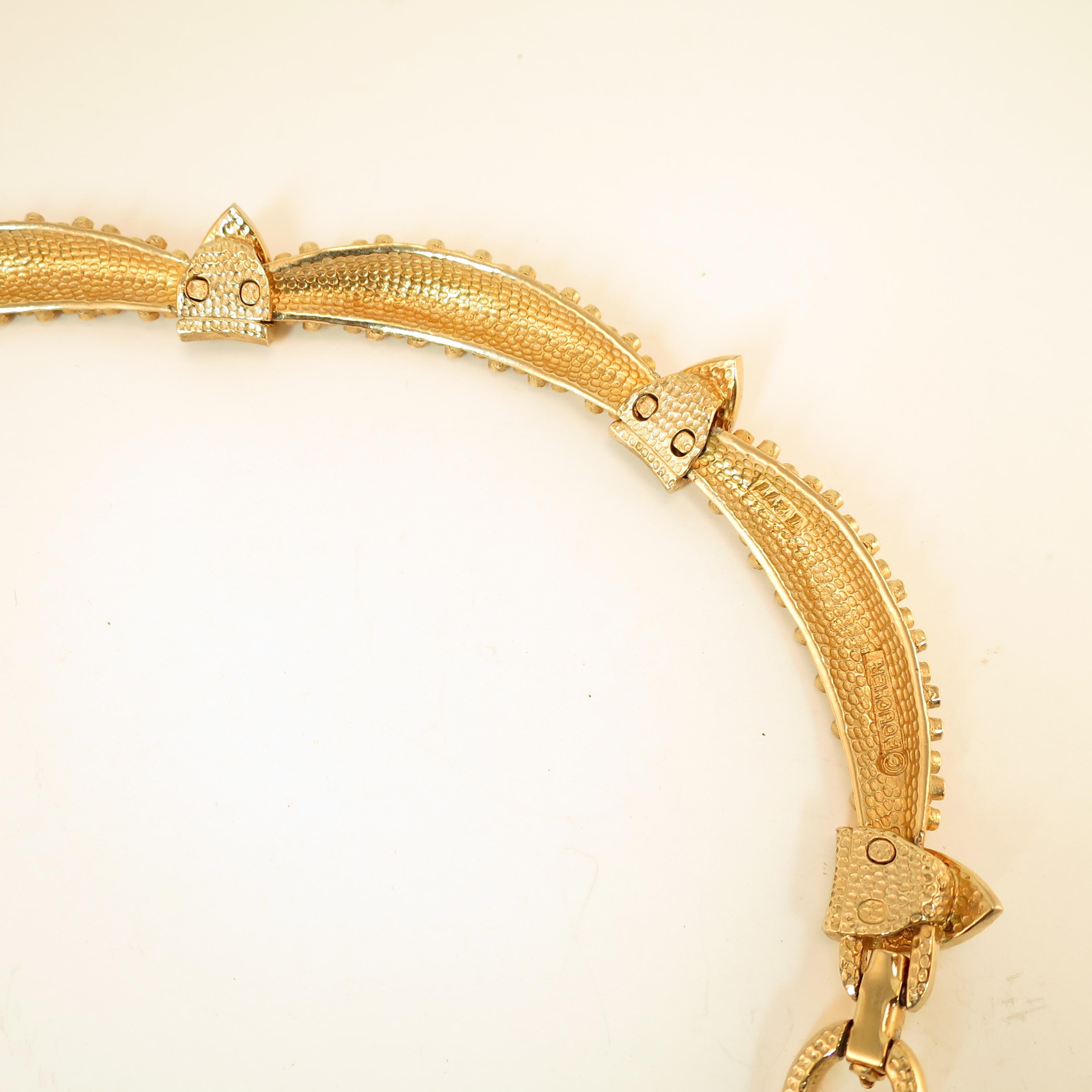Marcel Boucher Gilded Nailhead Parure, Necklace, Bracelet, Earrings 1950s For Sale 12