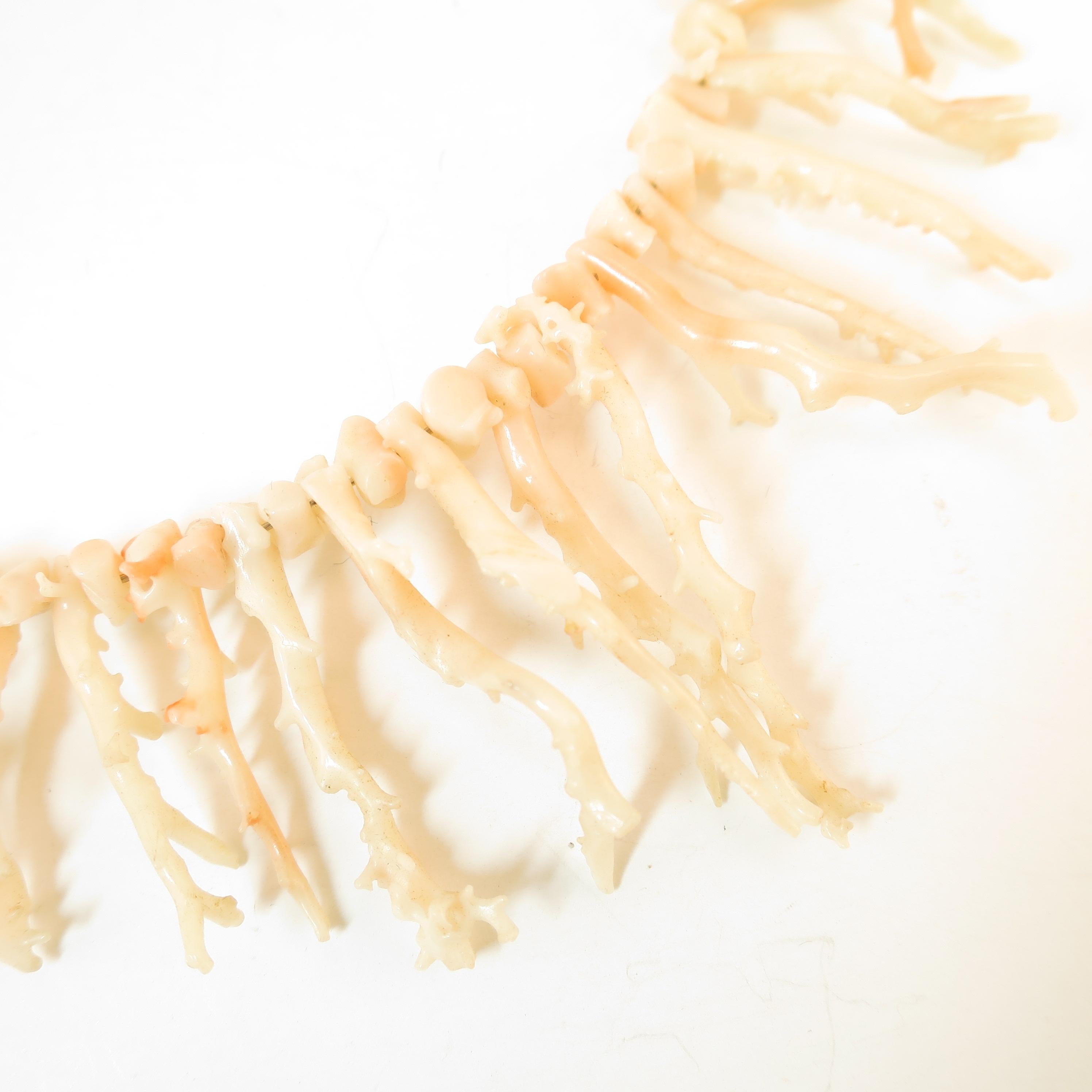 Angel Skin Coral Branch Necklace 1930s For Sale 1