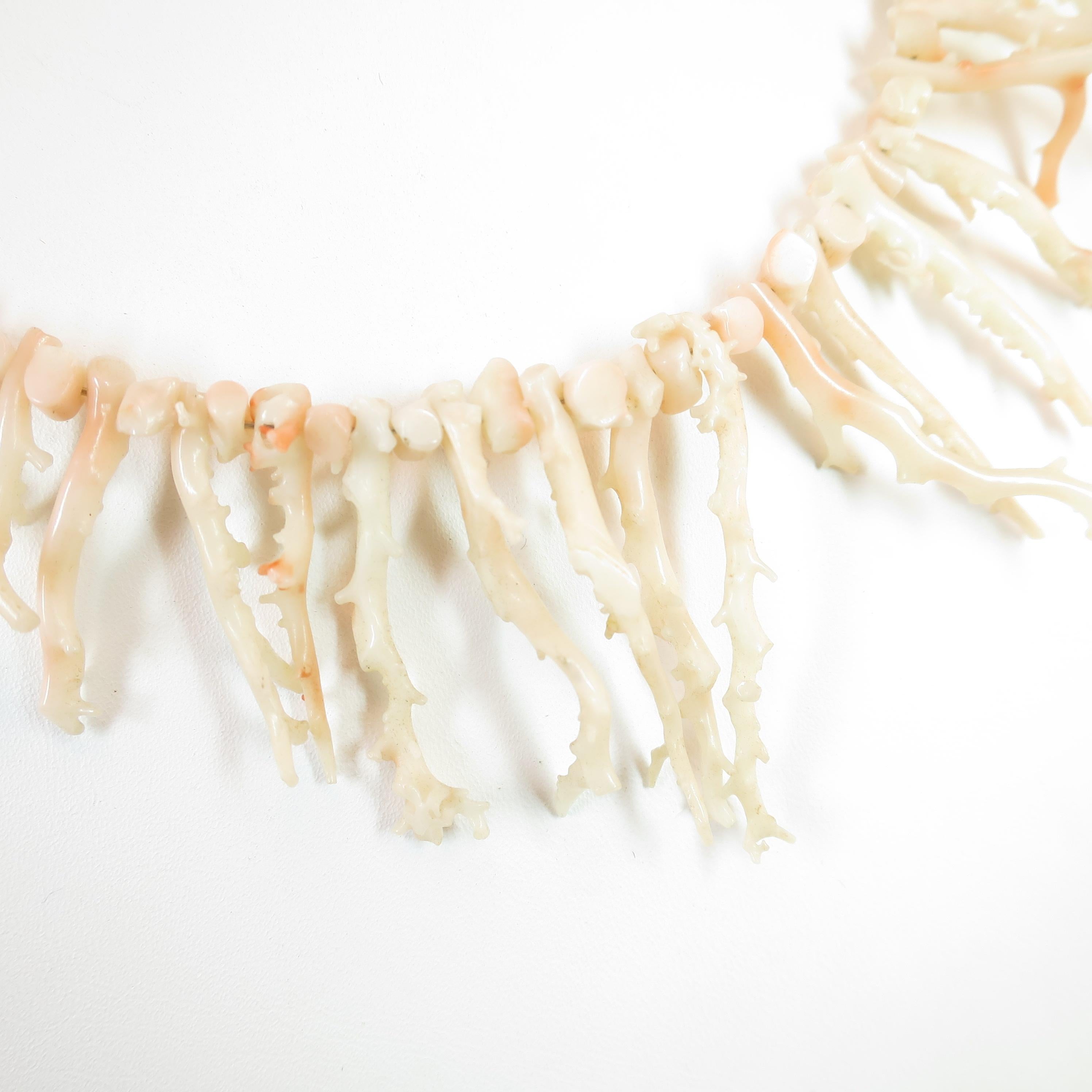 Angel Skin Coral Branch Necklace 1930s For Sale 3