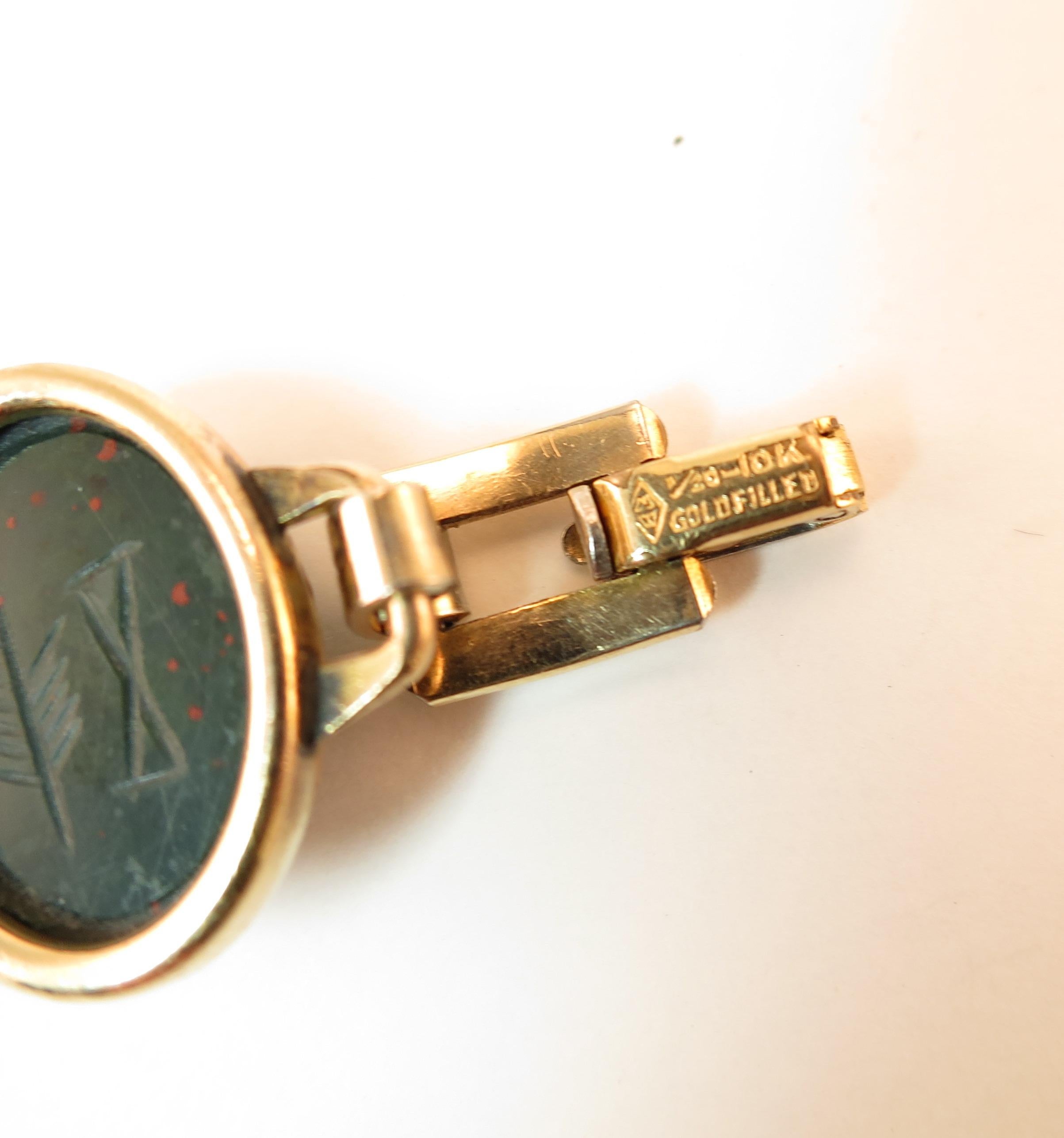 Art Deco Egyptian Revival Engel Bros. Semi-Precious Scarab Bracelet 1930s 11