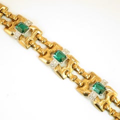 Art Deco McClelland Barclay Geometric Emerald Bracelet 1930s