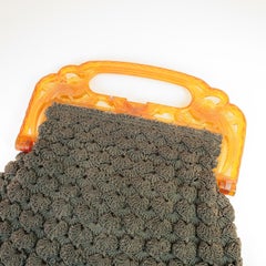 Art Deco Carved Celluloid Hand Woven Evening Bag
