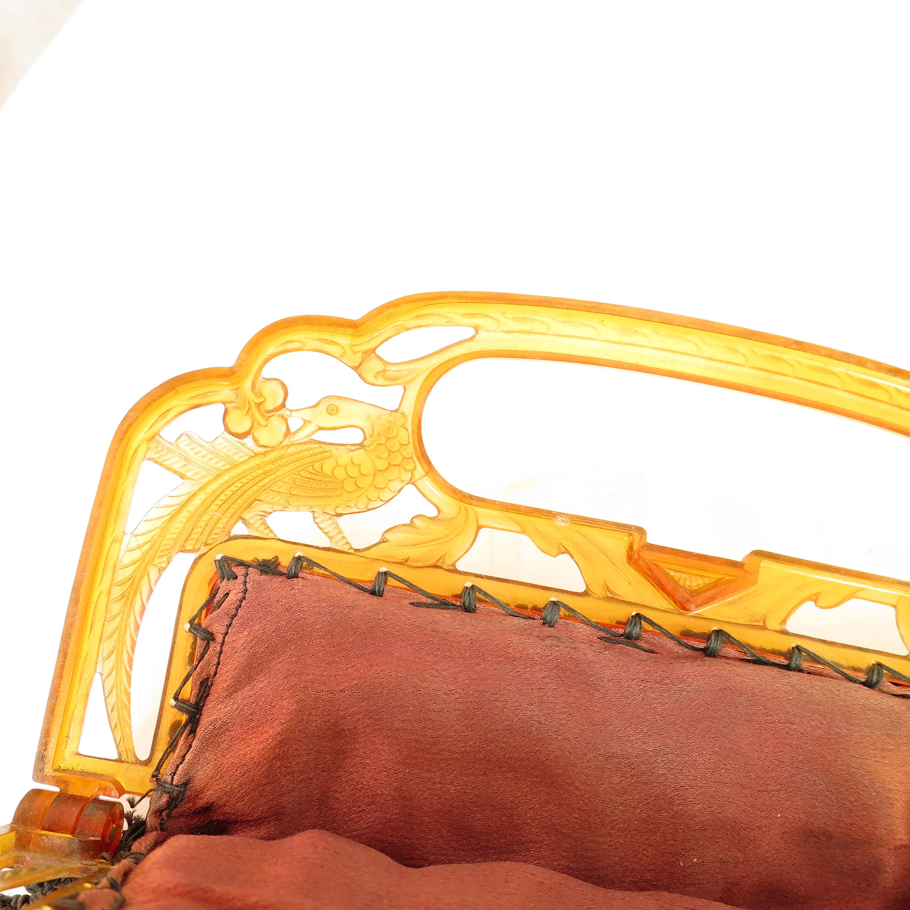 Art Deco Carved Celluloid Hand Woven Evening Bag im Angebot 11