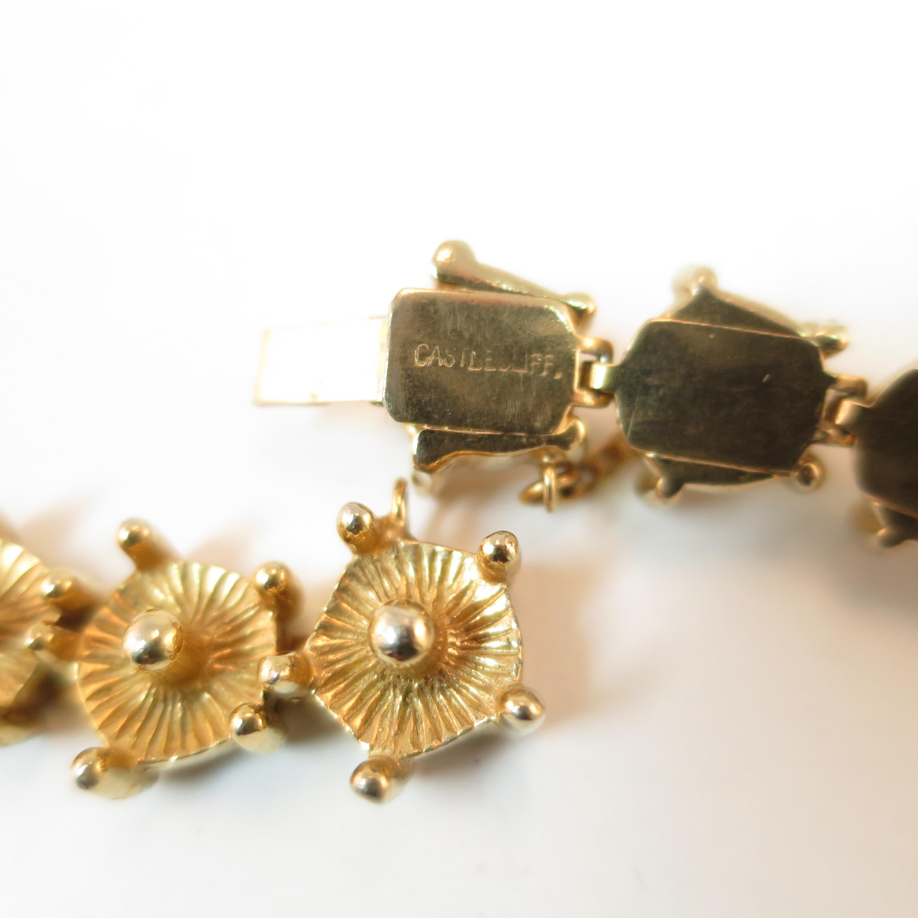 Mid-Century Modern Castlecliff Geometric Necklace & Bracelet Suite 1960s For Sale 11