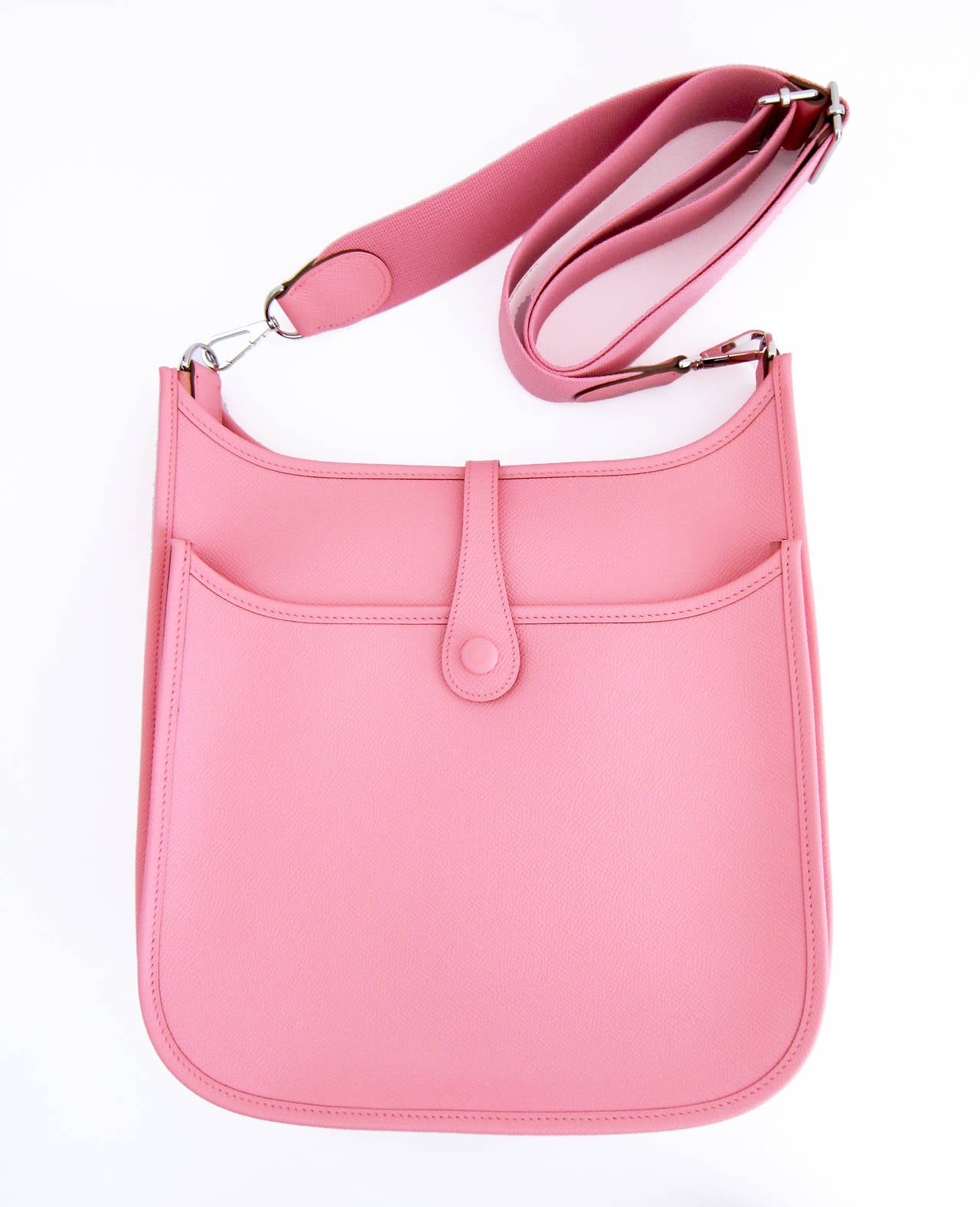 Hermes Rose Confetti PM Evelyne Crossbody Messenger Bag ADORABLE at 1stdibs