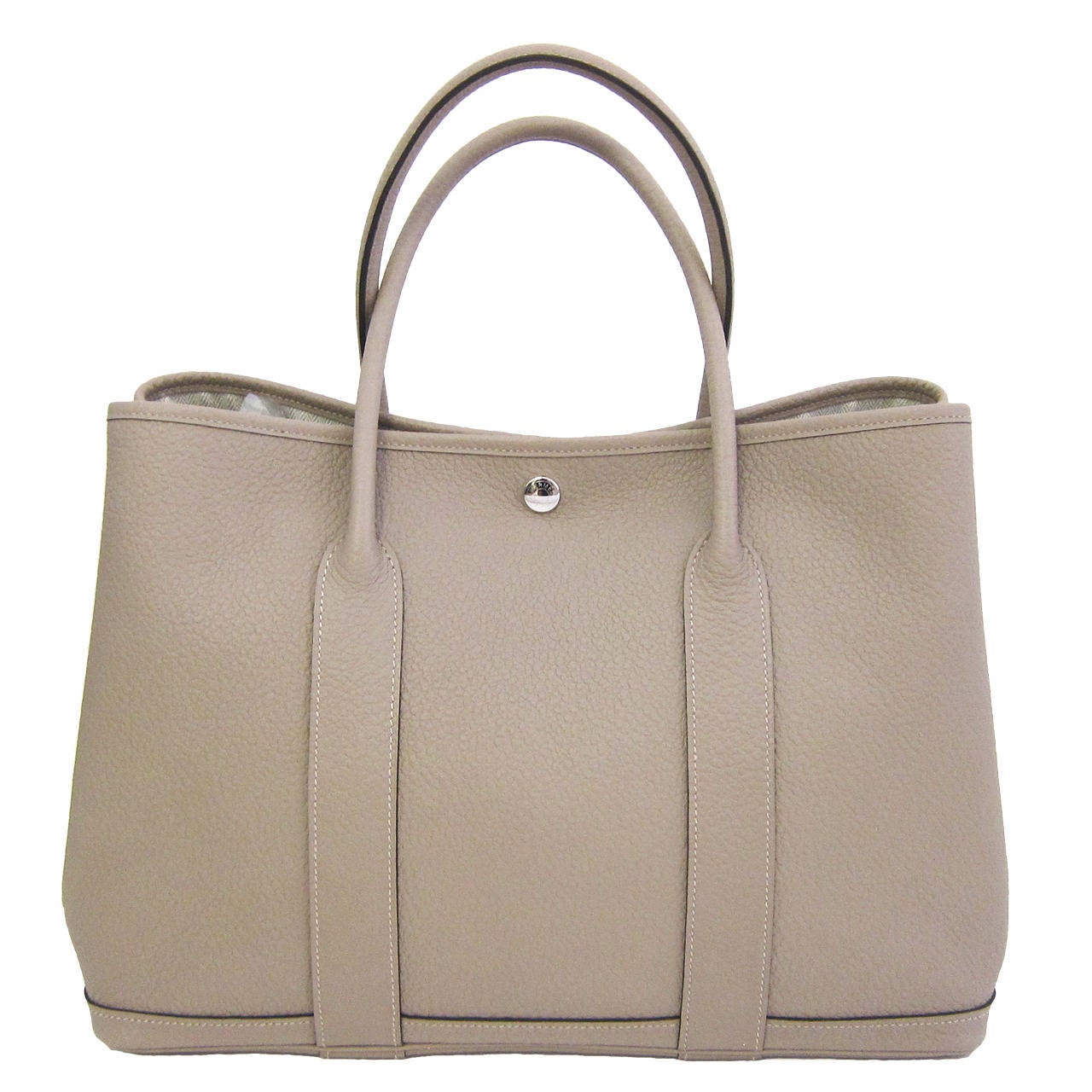 Hermes Gris Tourterelle Garden Party Vache Country MM 36cm CHIC at ...