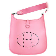 Hermès Rose Confetti PM Evelyne Crossbody Messenger Bag ADORABLE
