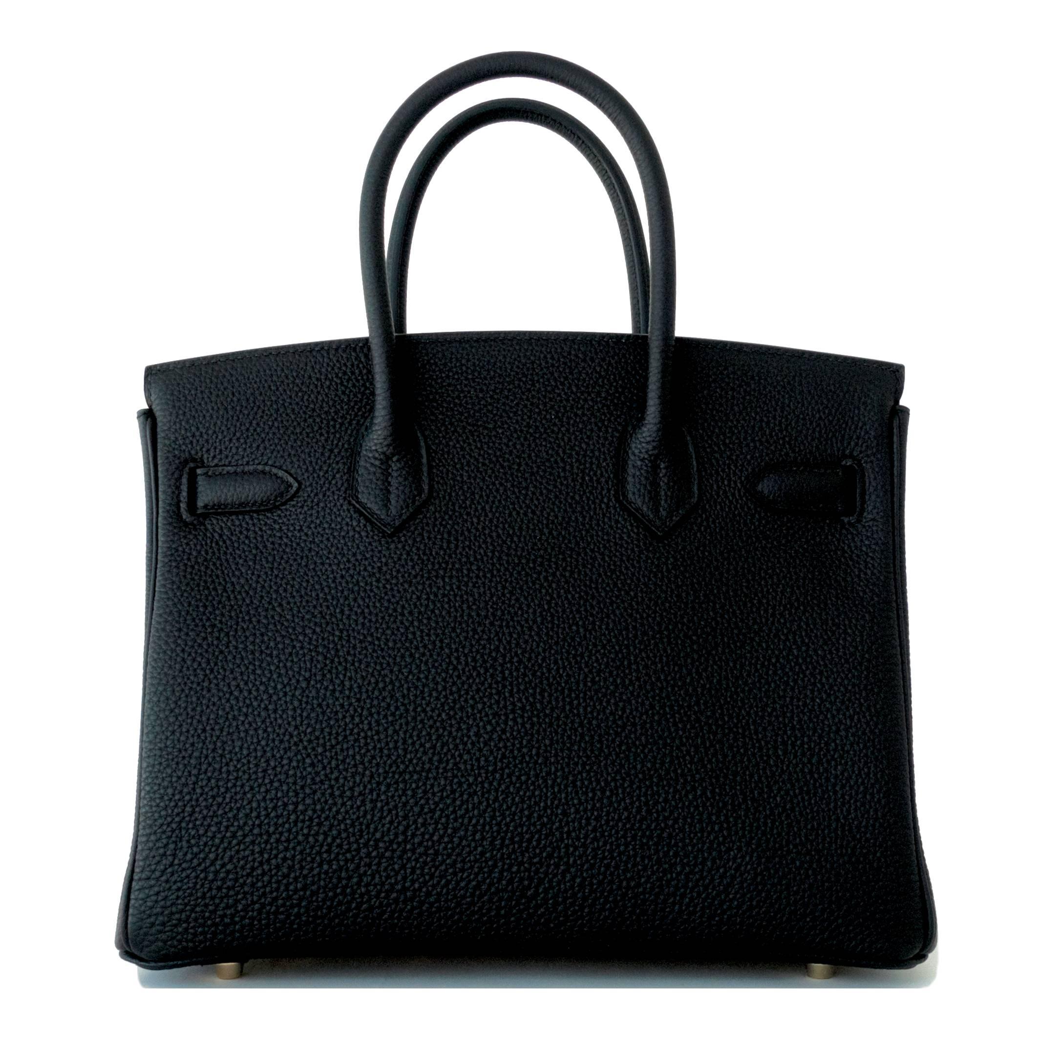 Women's Hermes Black 30cm Birkin Togo Gold Hardware GHW Bag Tote Most Requested