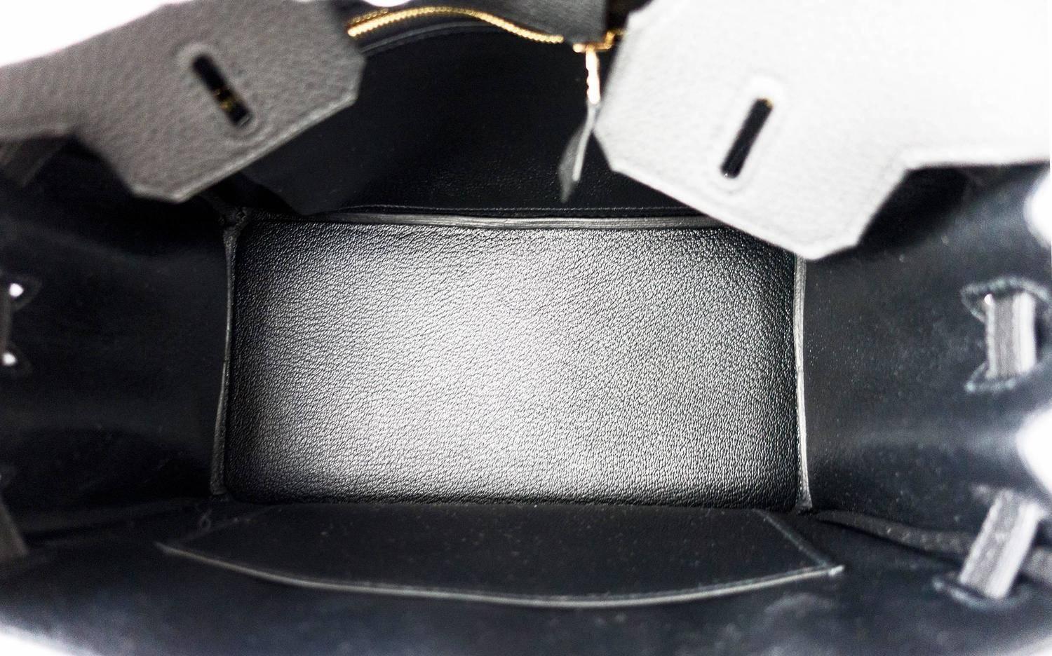Hermes Black Baby Birkin 25cm Togo Gold GHW Satchel Jewel For Sale ...  