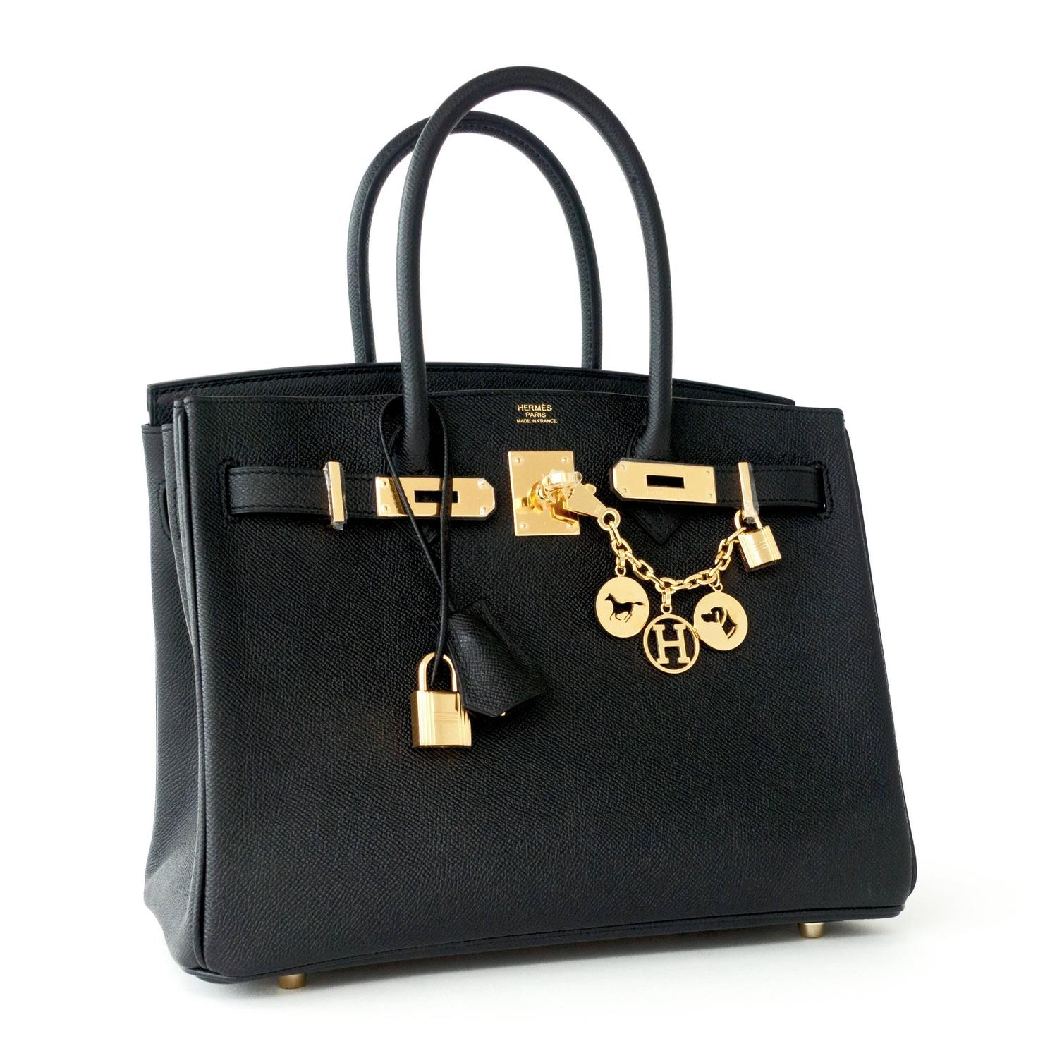 Hermes Black 30cm Birkin Epsom Gold Hardware GHW Satchel Bag ...  