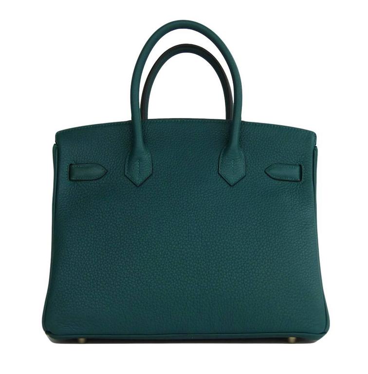 Hermes Malachite Emerald Green 30cm Birkin Gold GHW Satchel Bag ...