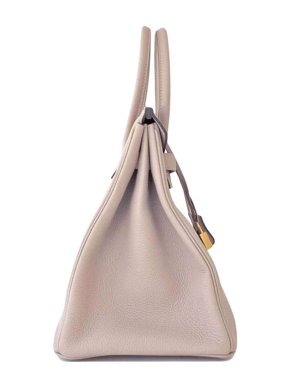 Hermes Gris Tourterelle 35cm Dove Grey Togo Birkin Gold GHW Tote ...  