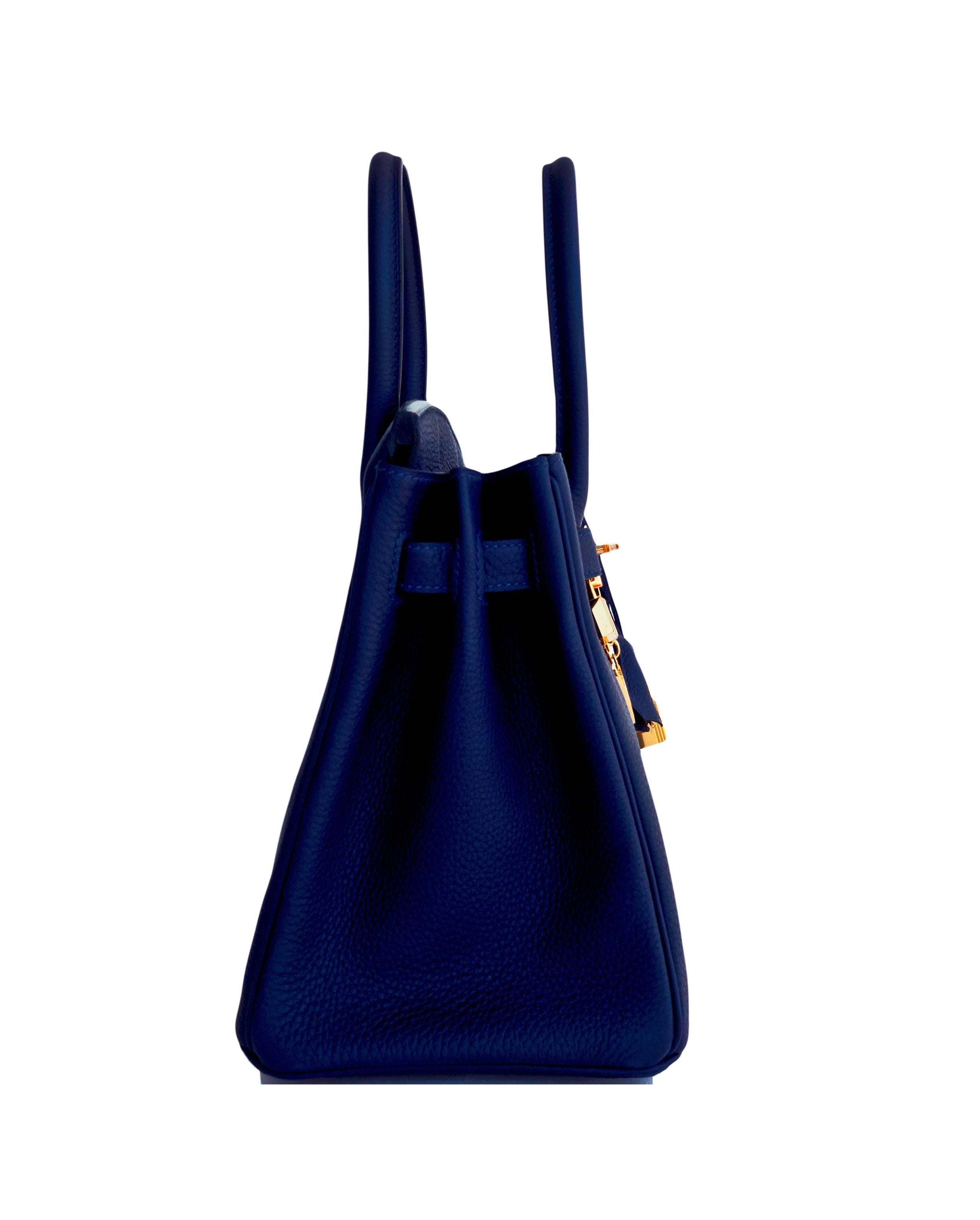 Black Hermes Navy Blue Nuit Togo 30cm Birkin Gold Hardware Bleu Nuit Jewel-Toned Navy