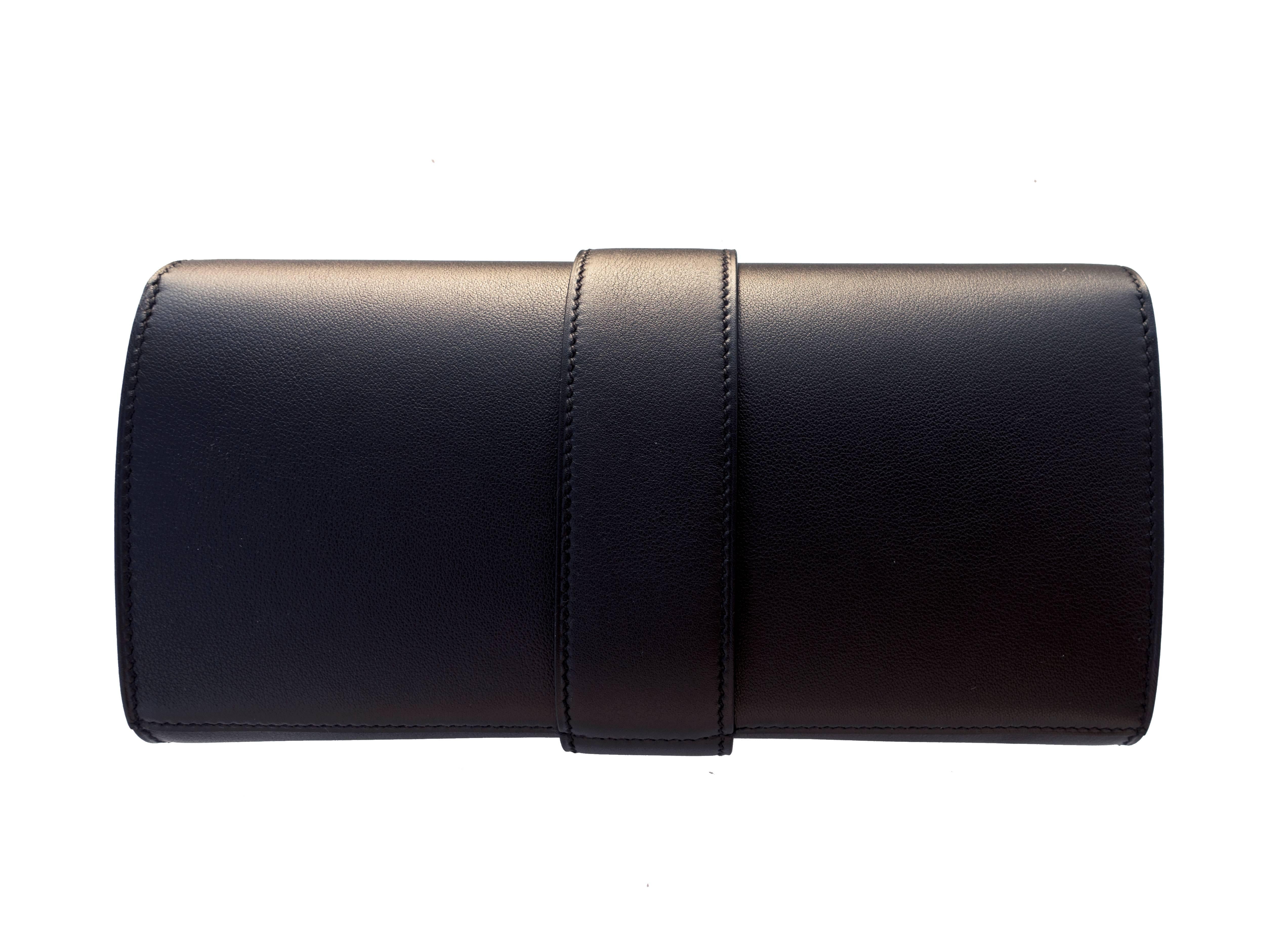 Hermes Black Medor Pochette 23cm Clutch Gold Hardware Bag Elegant In New Condition In New York, NY