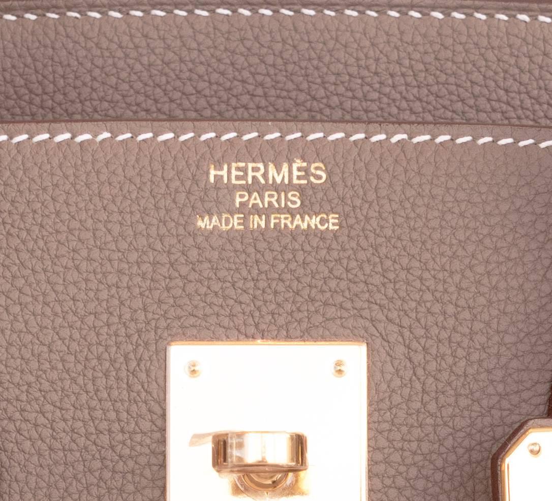 Hermes Etoupe Togo 35cm Birkin Gold Hardware GHW Tragetasche  (Braun)