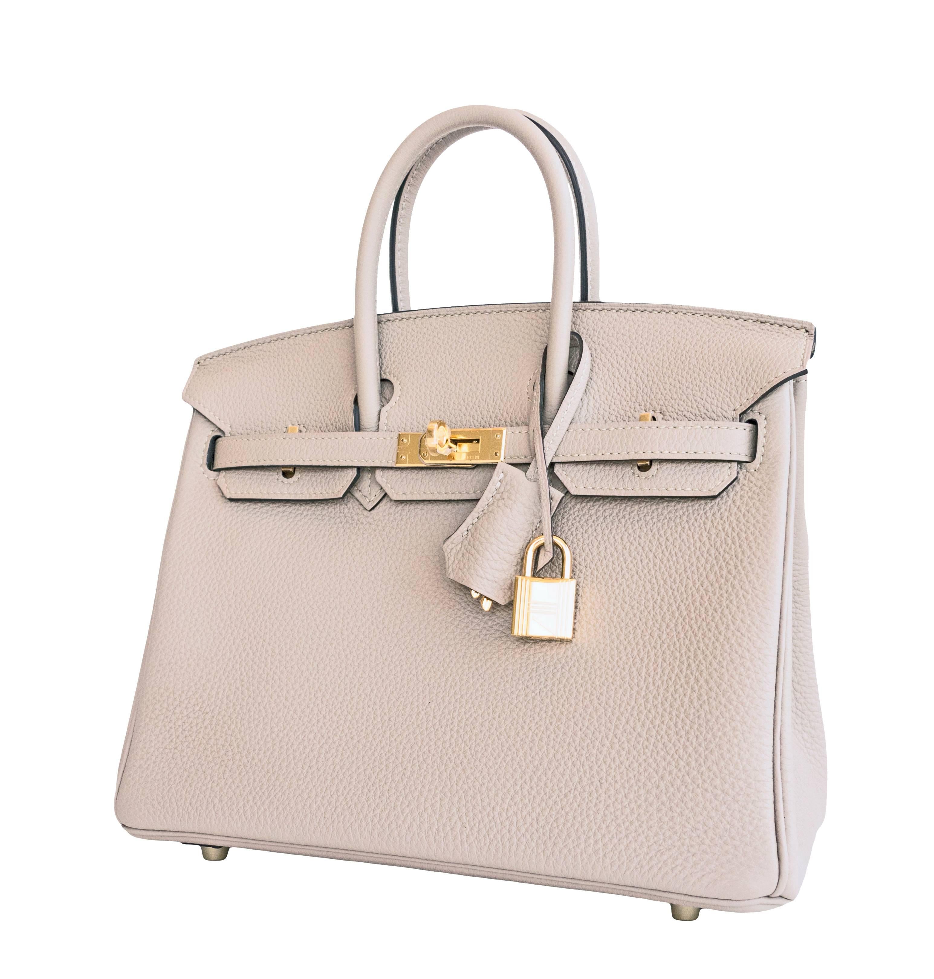 Hermes Gris Tourterelle Baby Birkin Dove Grey 25cm Togo Gold GHW Jewel 
Store Fresh. Pristine condition. 
Perfect gift! Comes full set with keys, lock, clochette, a sleeper for the bag, rain protector, and Hermes box. 
Gris Tourterelle is