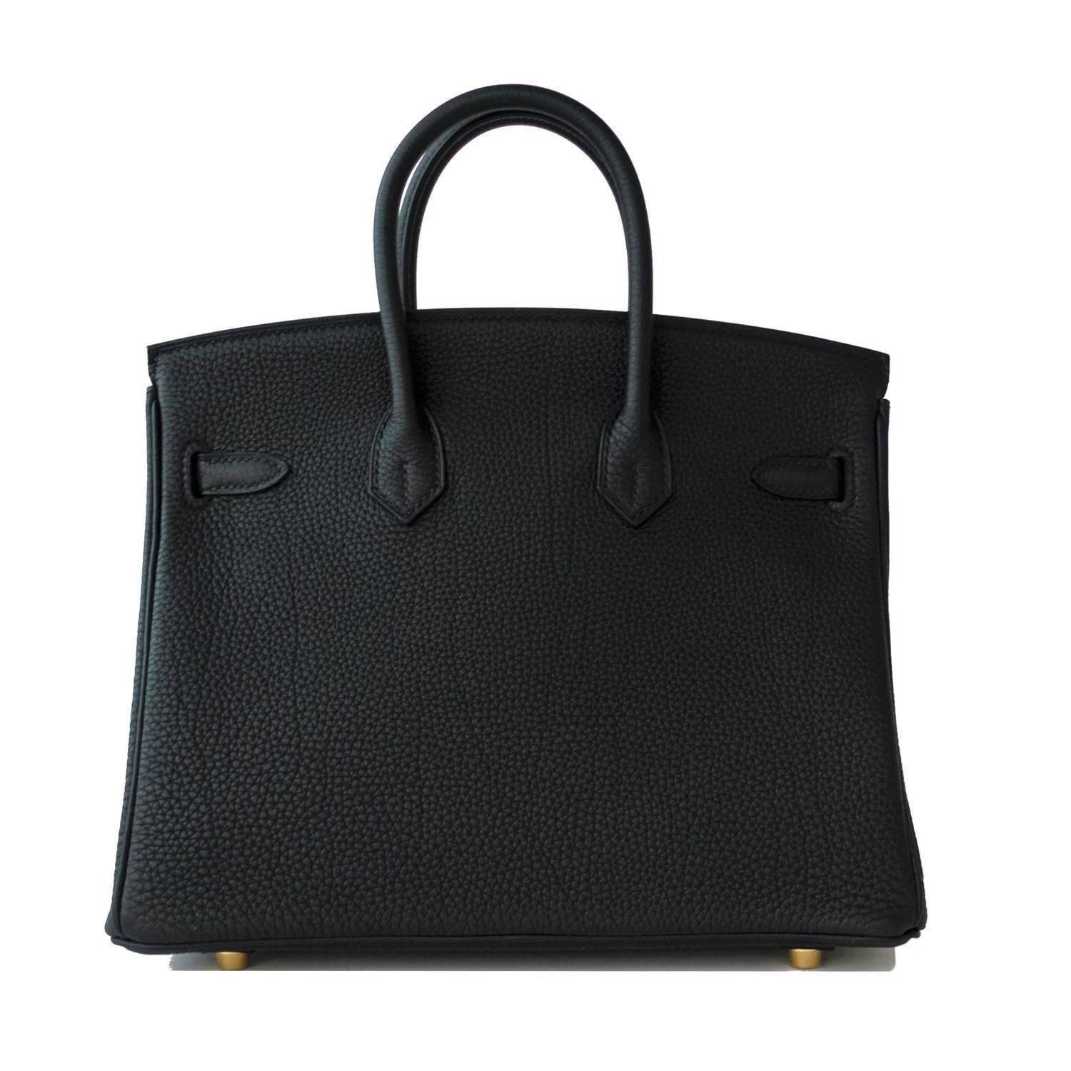 Hermes Black Baby Birkin 25cm Togo Gold GHW Satchel Jewel For Sale at