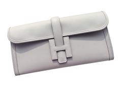 Hermes Gris Perle Pearl Grey Jige Elan Clutch Bag 29cm Superb