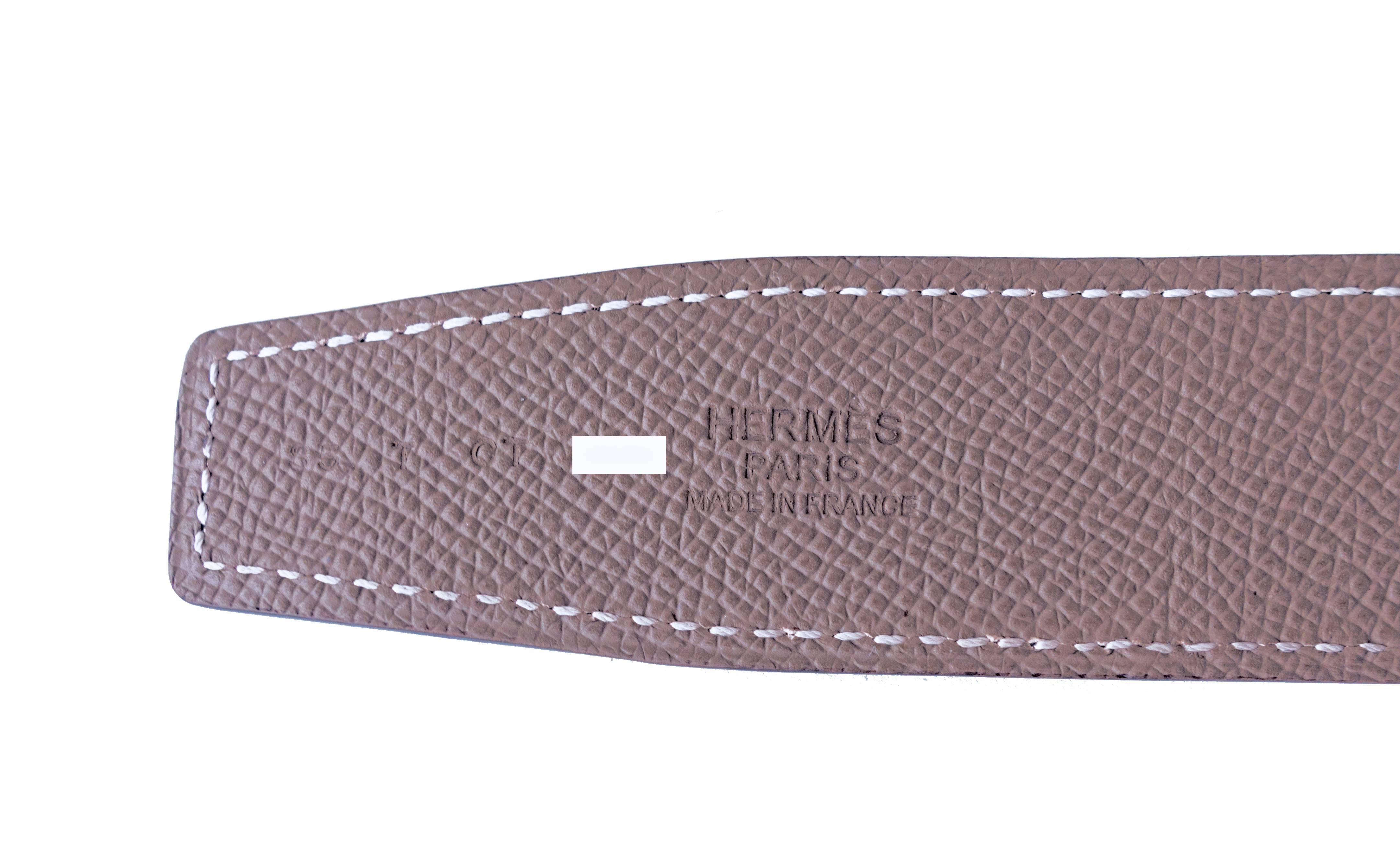 Women's or Men's Hermes Etoupe Black 85cm Epsom Swift H Buckle Constance Belt Kit Classic 85cm