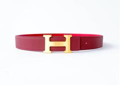 Hermes Rouge Casaque Gold Buckle Rouge H Red 85cm H Constance Belt Kit