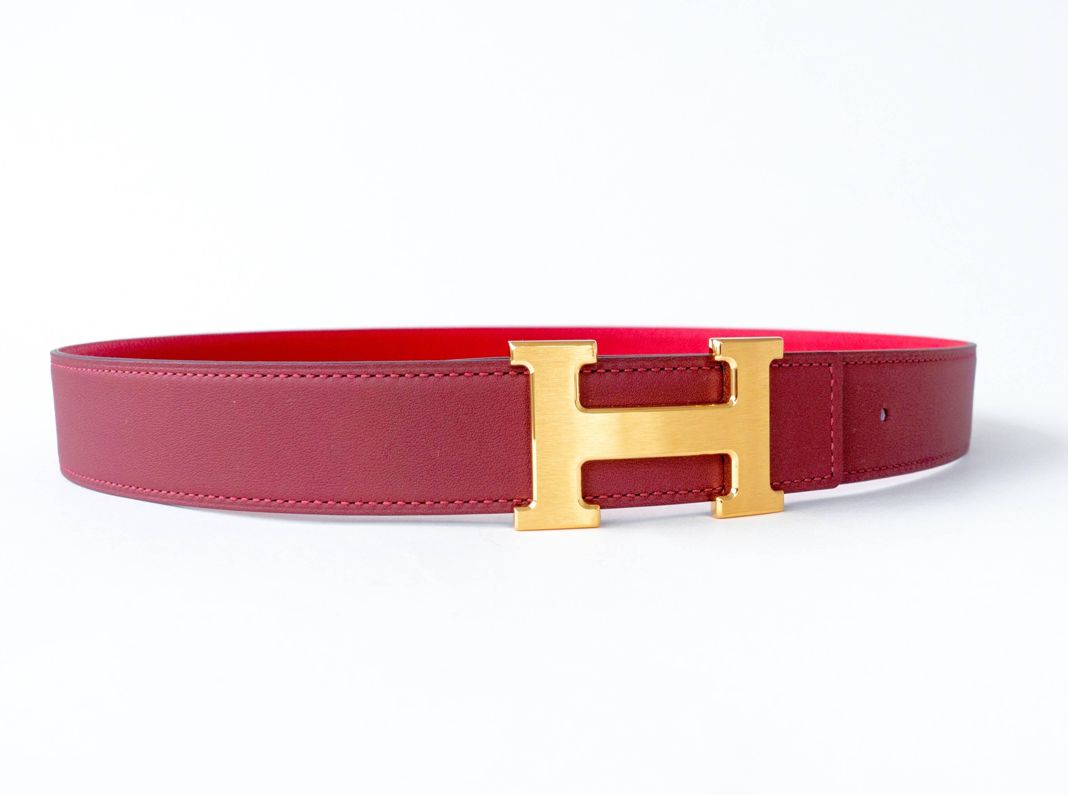 hermes belt red