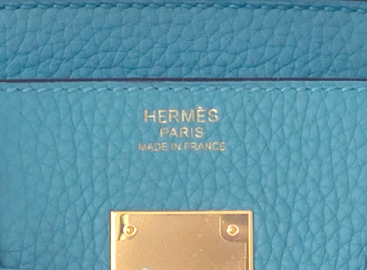 Women's Hermes Blue Saint Cyr 30cm Birkin Gold GHW Satchel Bag Robin Egg Blue 