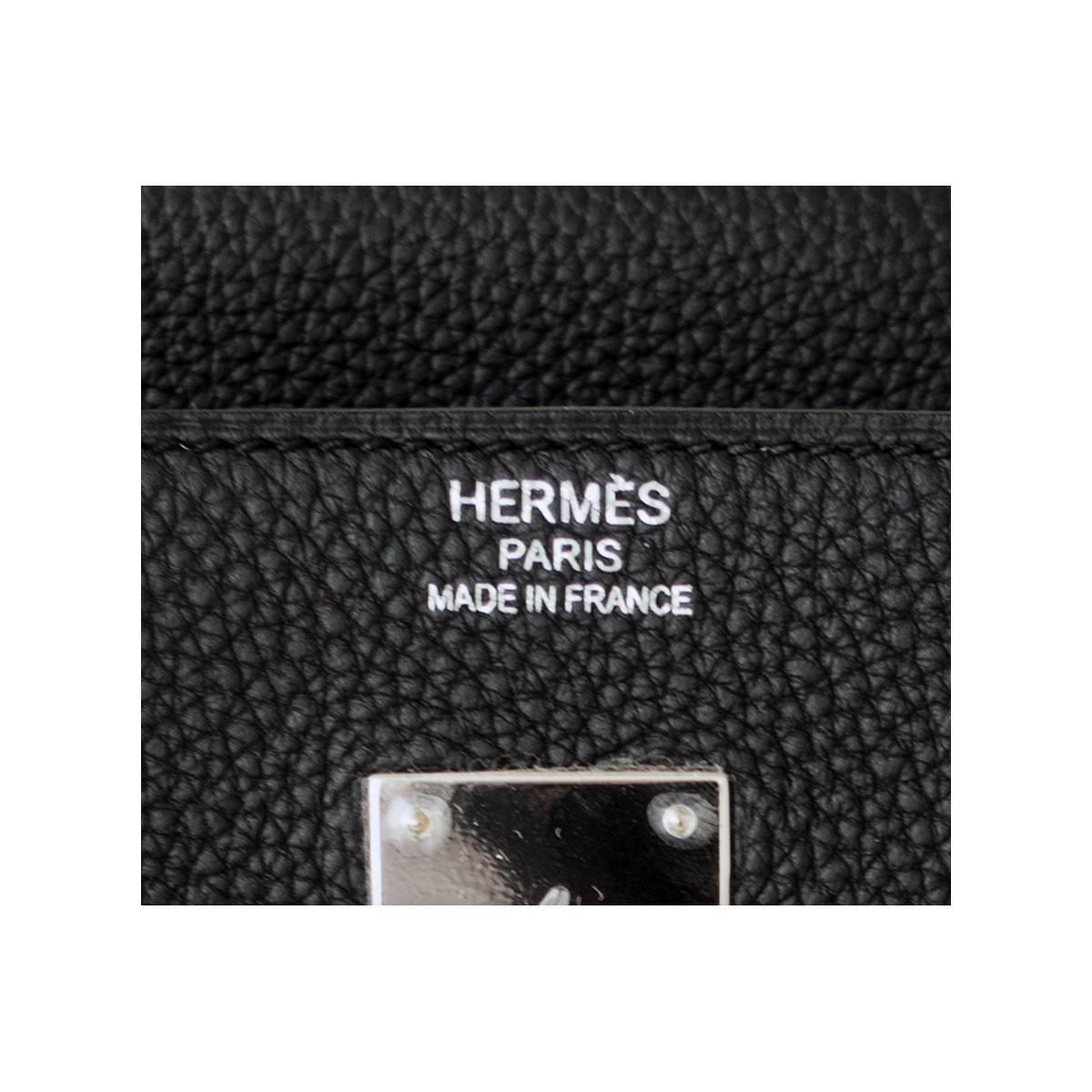 Women's or Men's Hermes Black 40 Togo Palladium Hardware A Stamp Birkin Bag