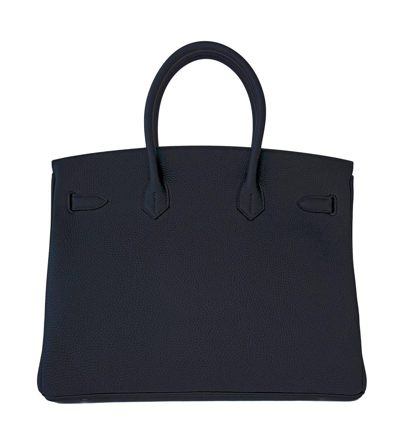 Hermes Birkin 35cm schwarze Togo Palladium Hardware Tasche für Damen oder Herren