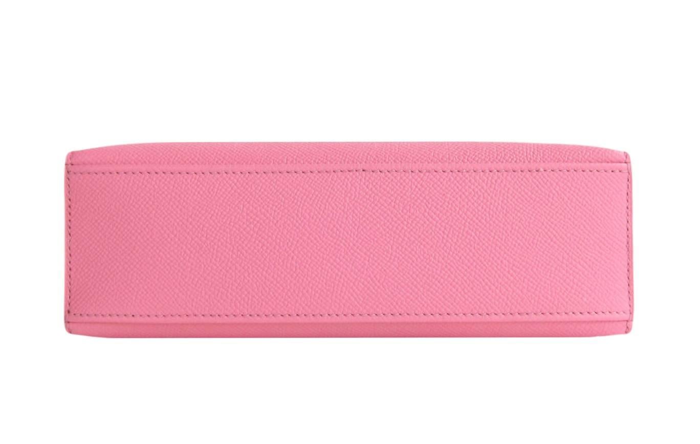 Women's Hermes Rose Confetti Pink Epsom Kelly Pochette Clutch Bag Love  