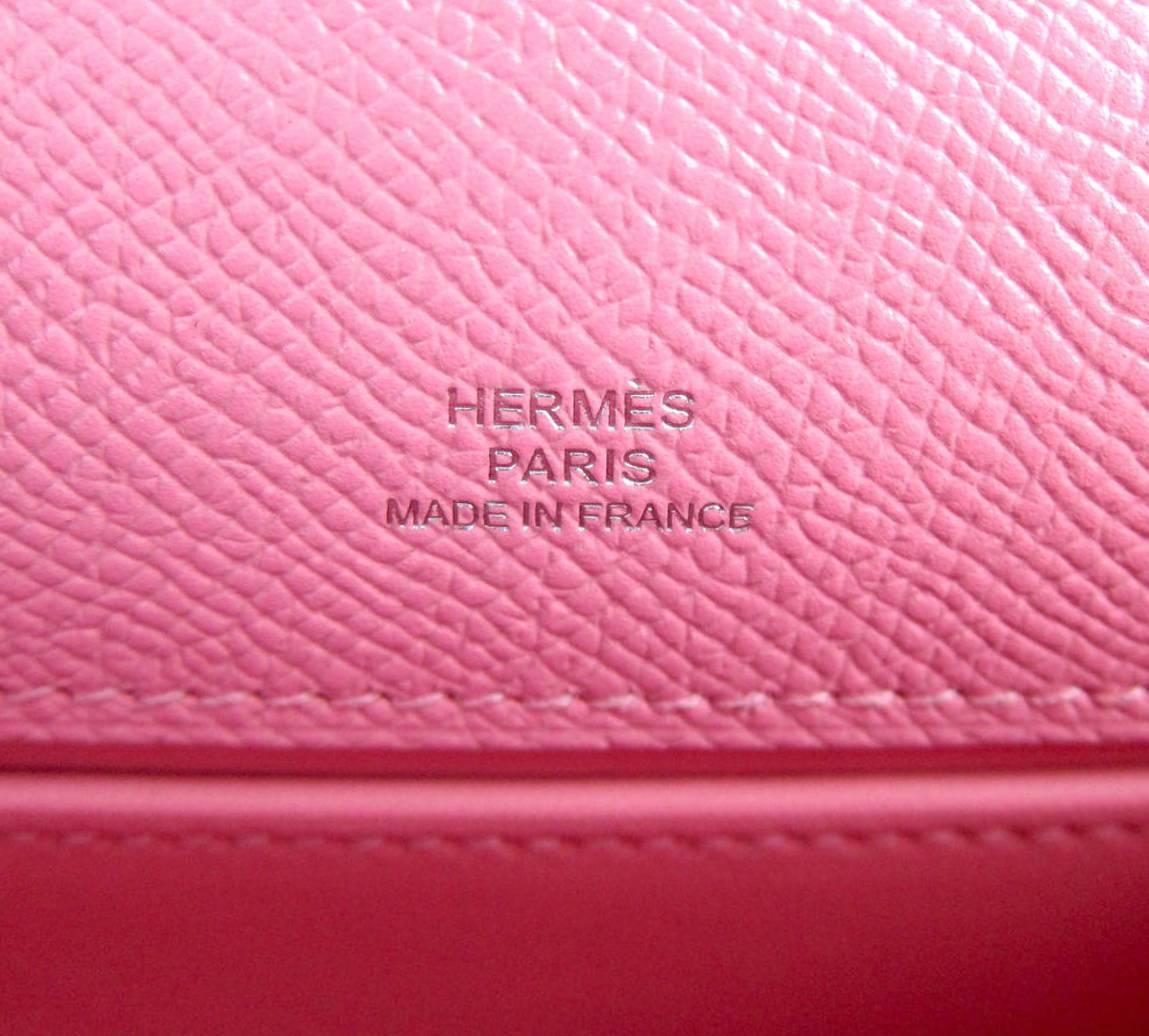 Hermes Rose Confetti Pink Epsom Kelly Pochette Clutch Bag Love   2