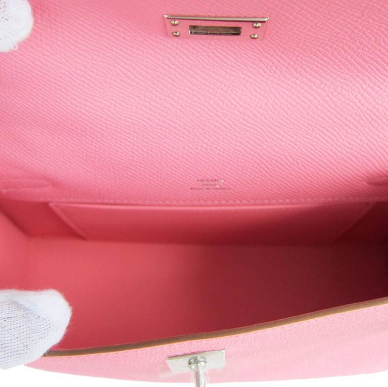 Hermes Rose Confetti Pink Epsom Kelly Pochette Clutch Bag Love For Sale