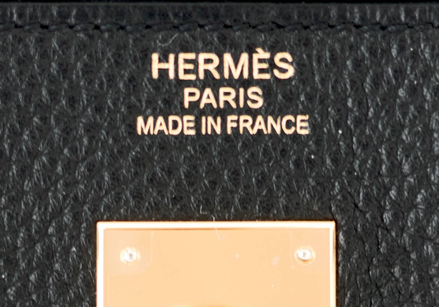 Hermes Black 40cm Fjord Birkin Gold Hardware GHW Leather Unisex Power Birkin 4