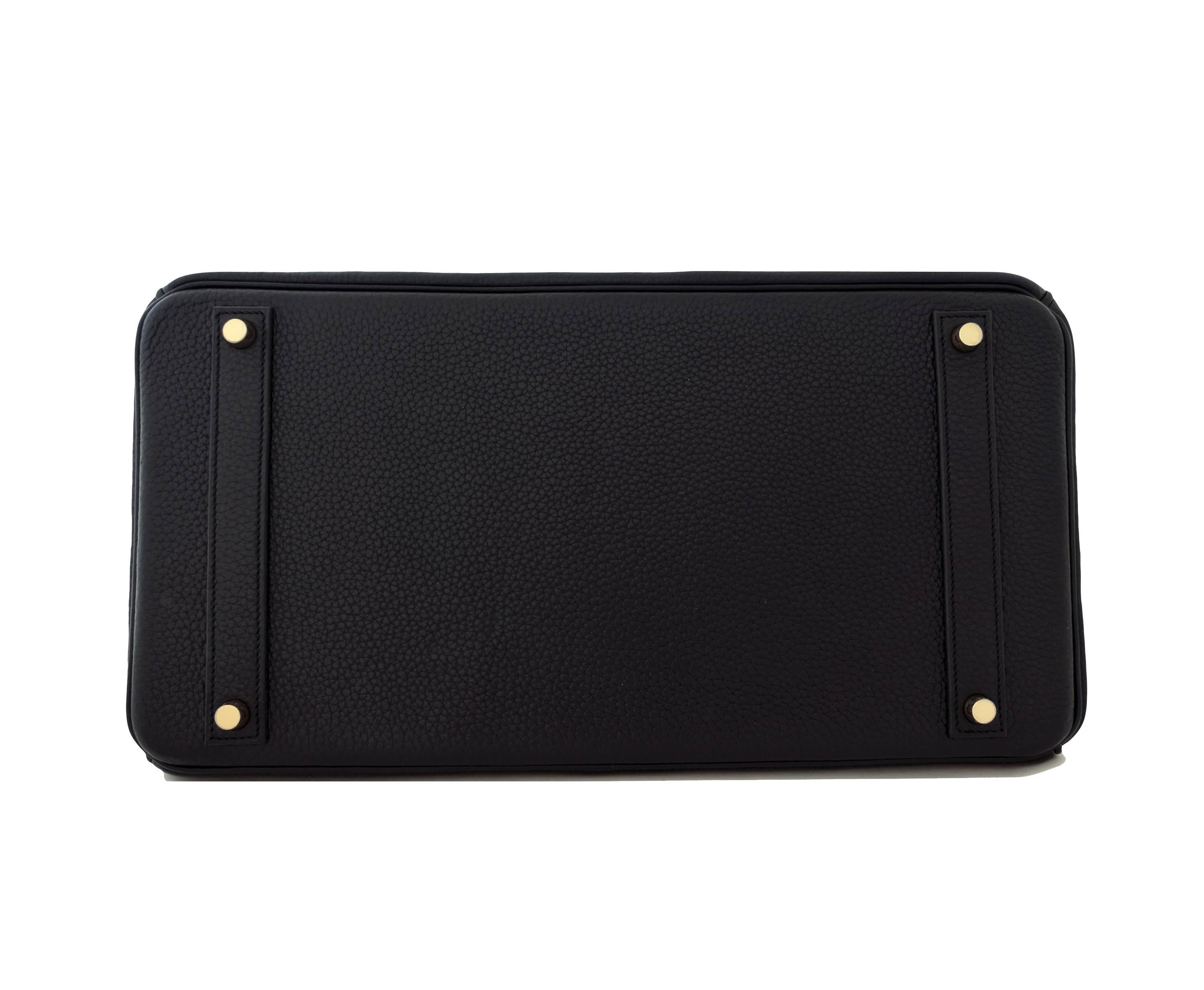 Hermes Black 40cm Fjord Birkin Gold Hardware GHW Leather Unisex Power Birkin 2