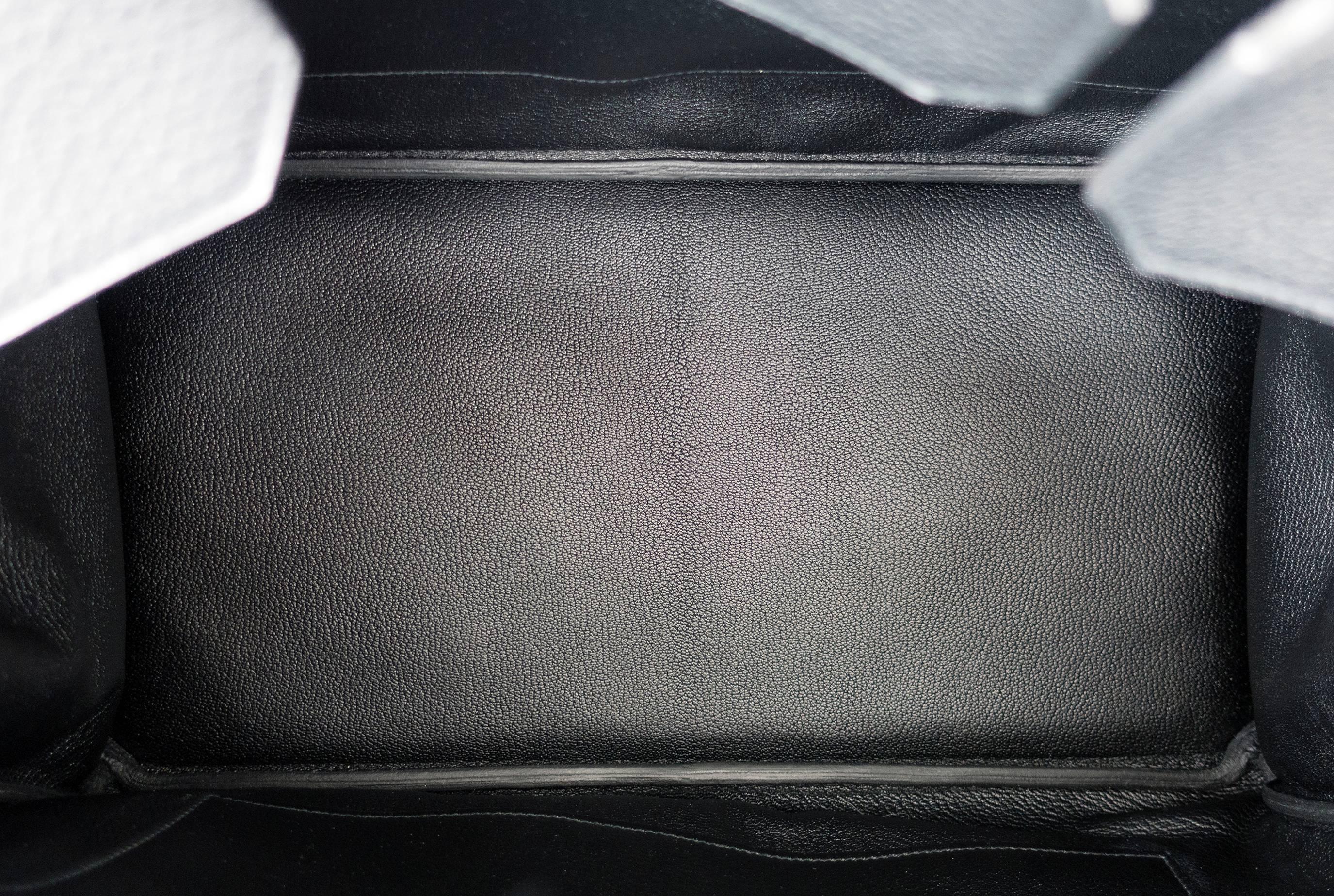 Hermes Black 40cm Fjord Birkin Gold Hardware GHW Leather Unisex Power Birkin 5