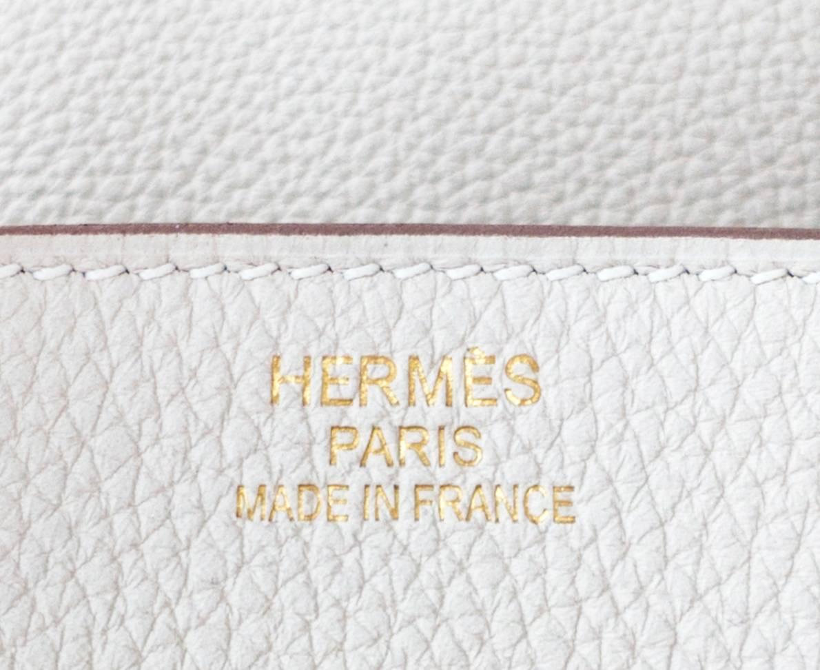 Celeb Fave Hermes Craie 35cm Togo Birkin Gold GHW Chalk Off White Bag 2