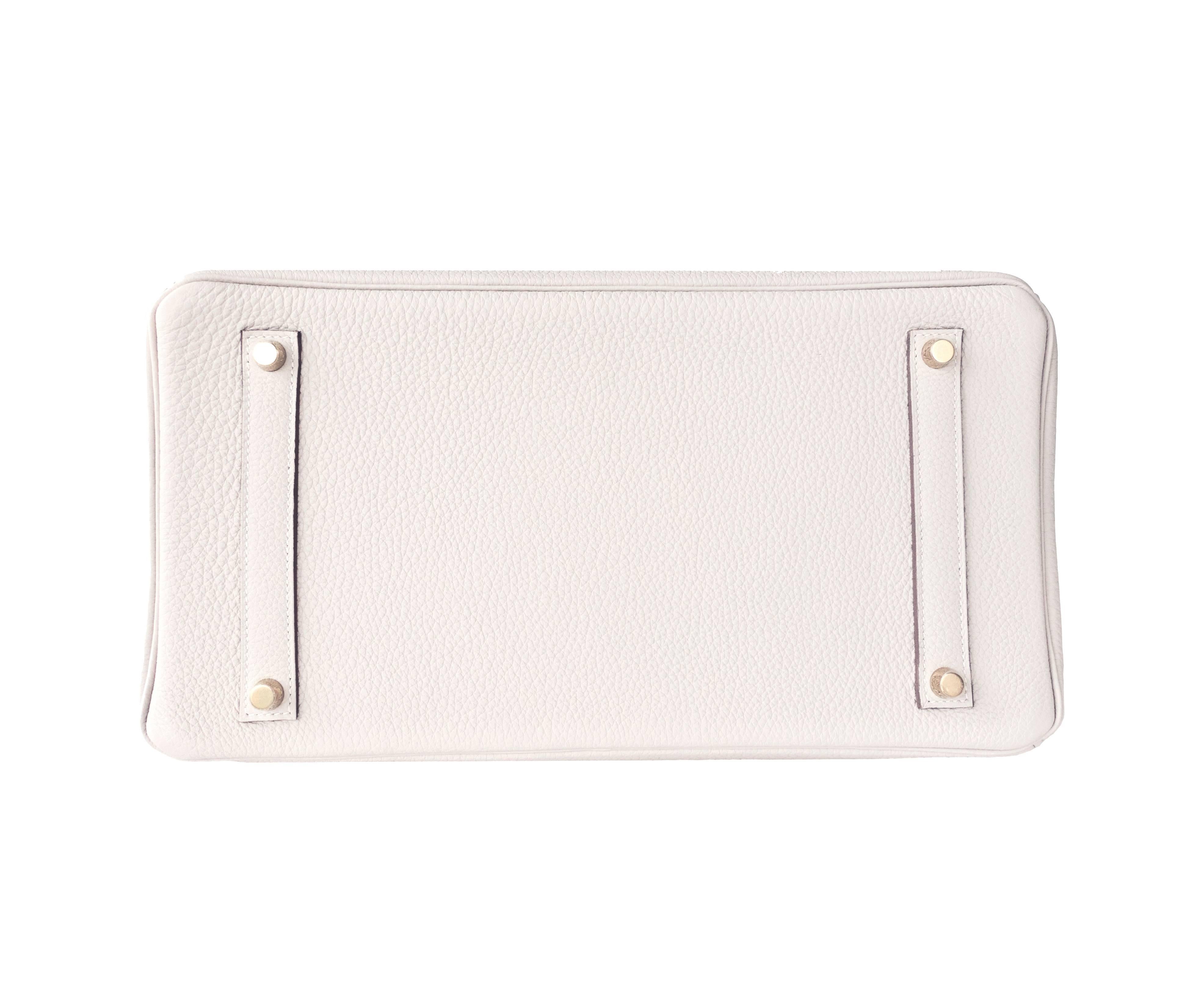 Celeb Fave Hermes Craie 35cm Togo Birkin Gold GHW Chalk Off White Bag 1