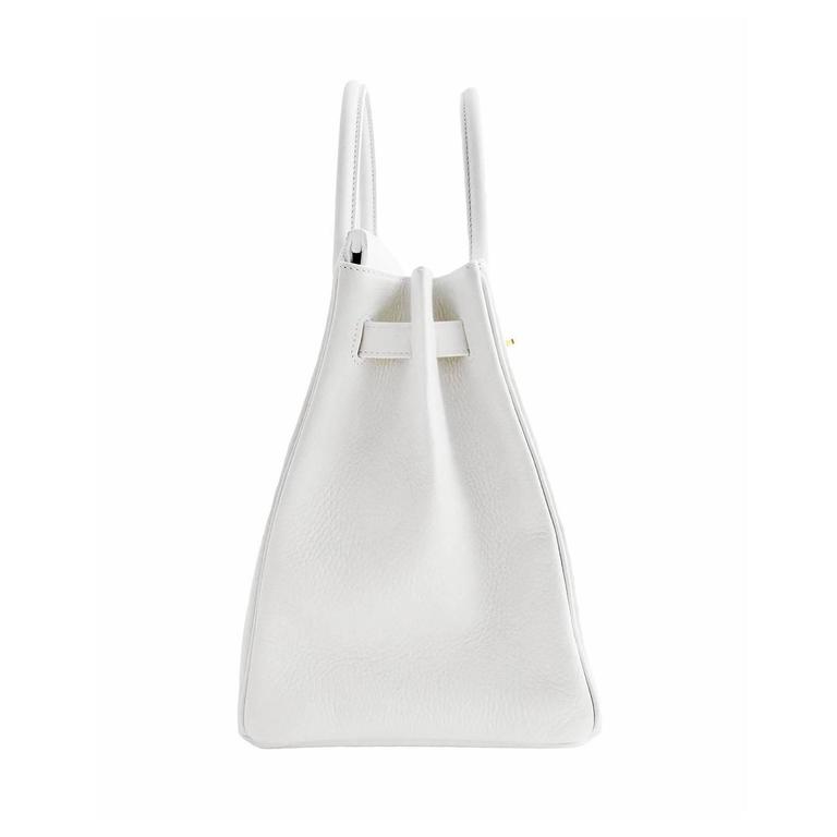 Hermes White 35cm Leather Birkin Gold Hardware New 2016 X Stamp For