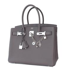 Hermes Etain Togo 30cm Birkin Tin Grey Palladium Hardware 2016 X Stamp