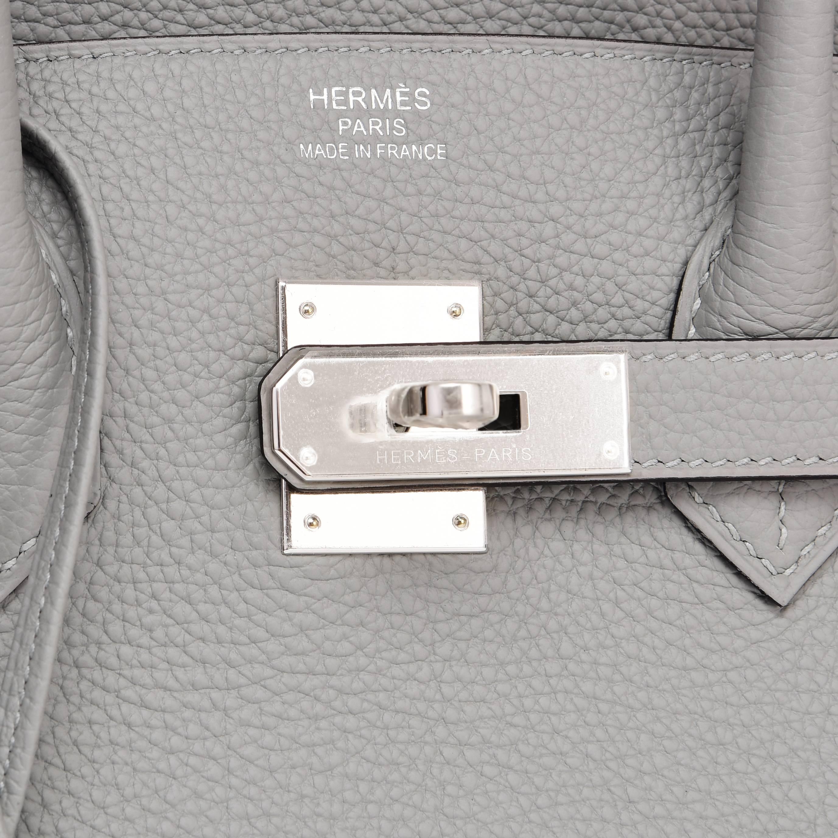Hermes Gris Mouette Grey 35cm Togo Birkin Blue Agate Verso Limited Edition  2