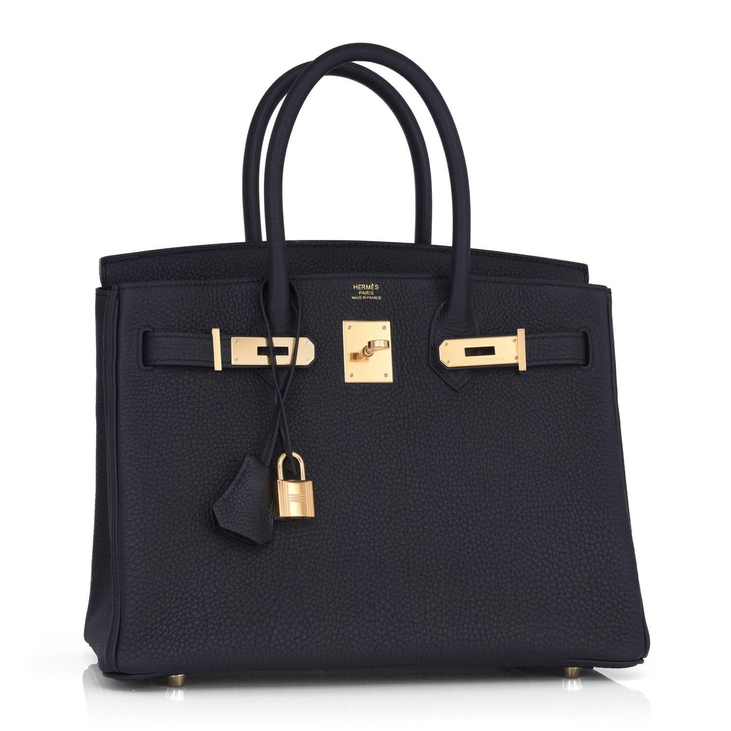 Hermes Black 30cm Birkin Togo Gold Hardware Classic Chic
Brand New in Box. Store Fresh. Pristine condition (with plastic on hardware).
Just purchased from store; bag bears new interior X stamp.
Perfect gift! Comes full set with keys, lock,