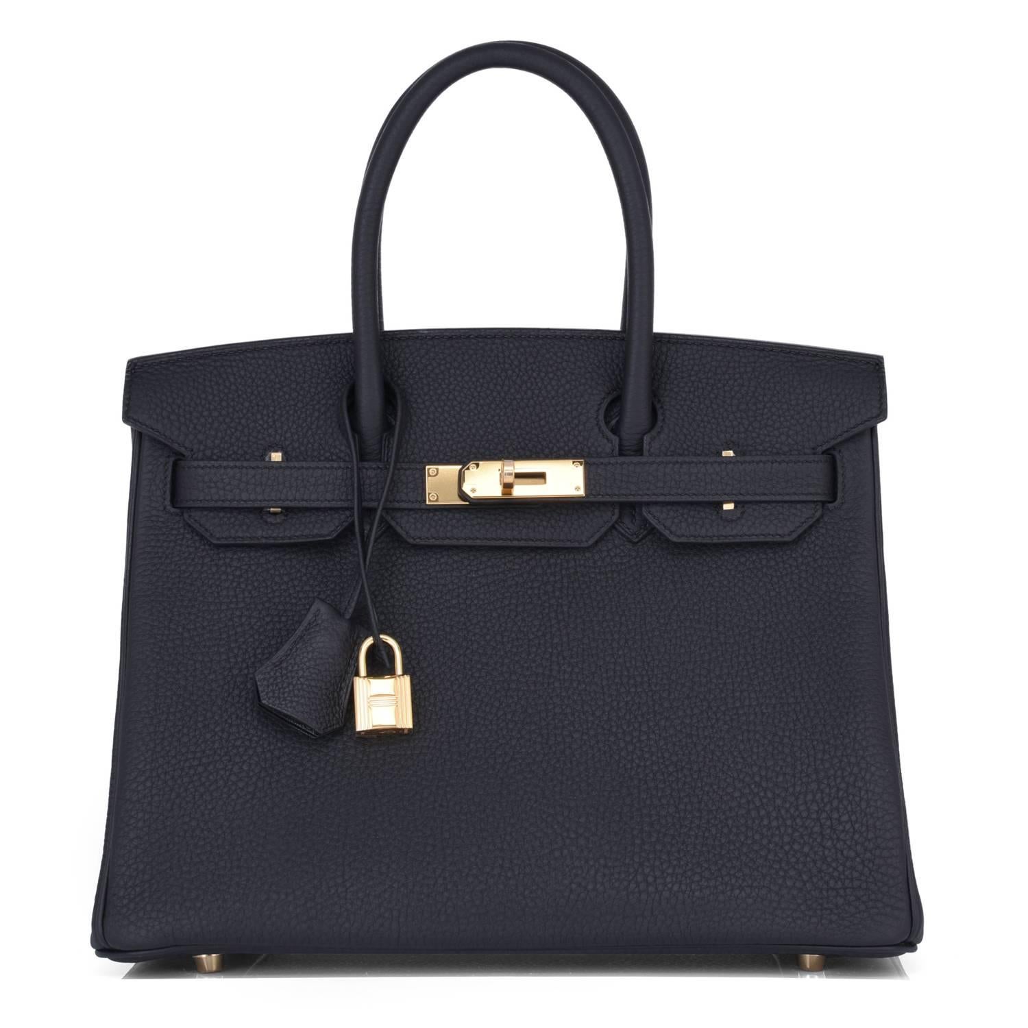 Hermes Black 30cm Birkin Togo Gold Hardware Bag Classic Chic In New Condition In New York, NY