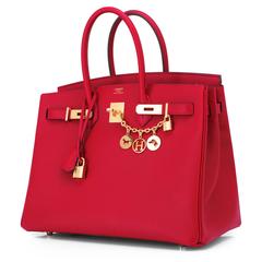 Hermes Birkin 35cm Rouge Casaque Red Epsom Gold Hardware C Stamp, 2018