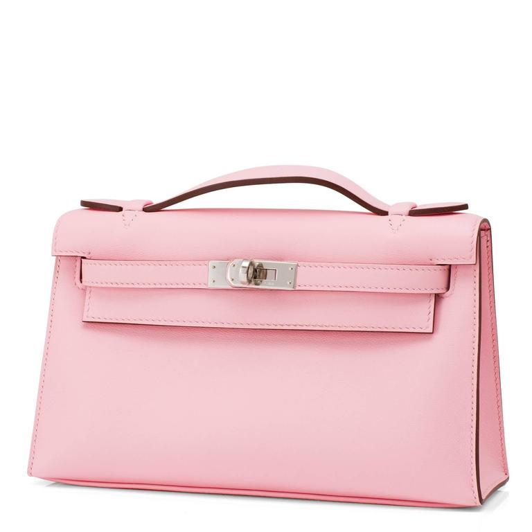 Hermès Rose Dragee Kelly Cut Bag
