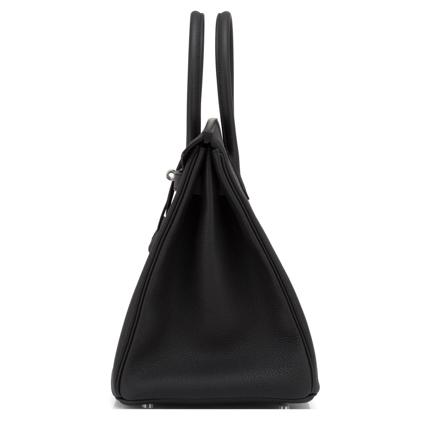 Hermes Limited Edition Black Verso 35cm Birkin Blue Agate VIP 3