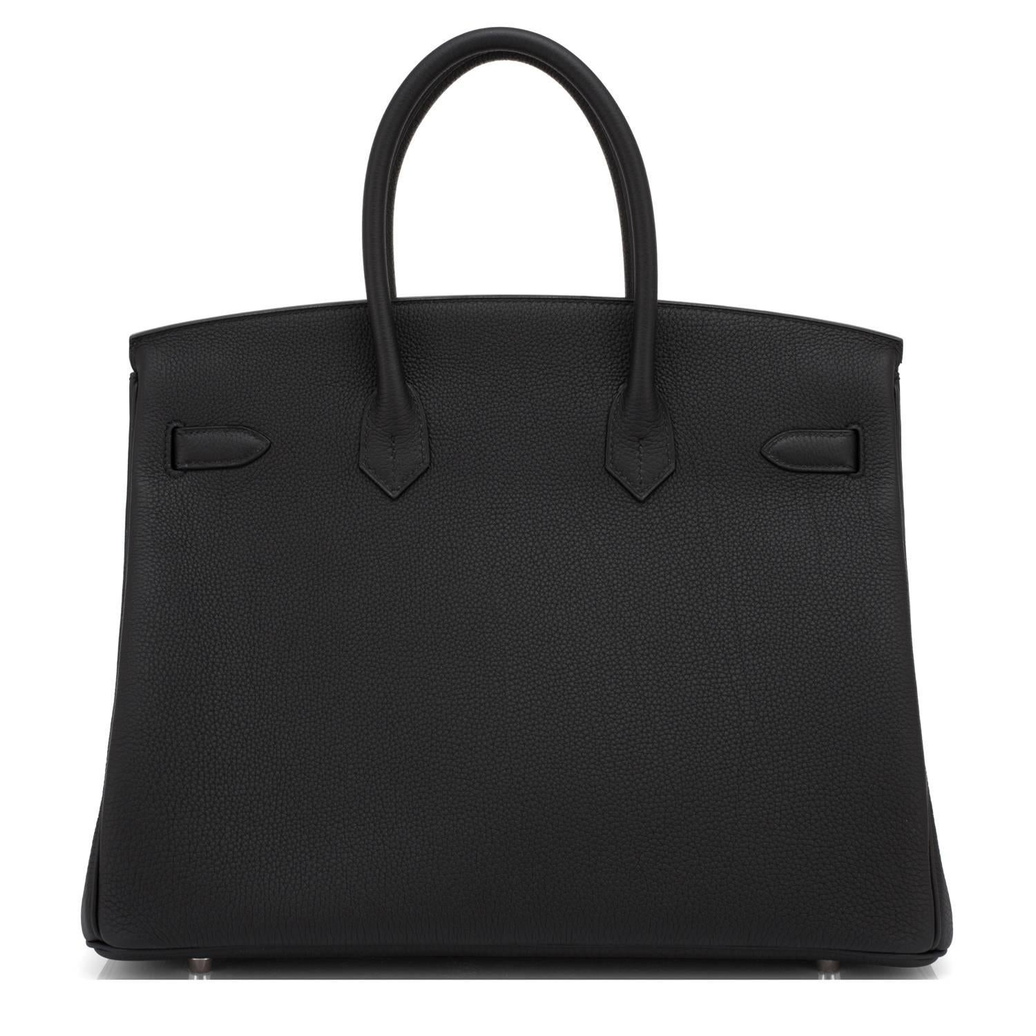 Hermes Limited Edition Black Verso 35cm Birkin Blue Agate VIP 2